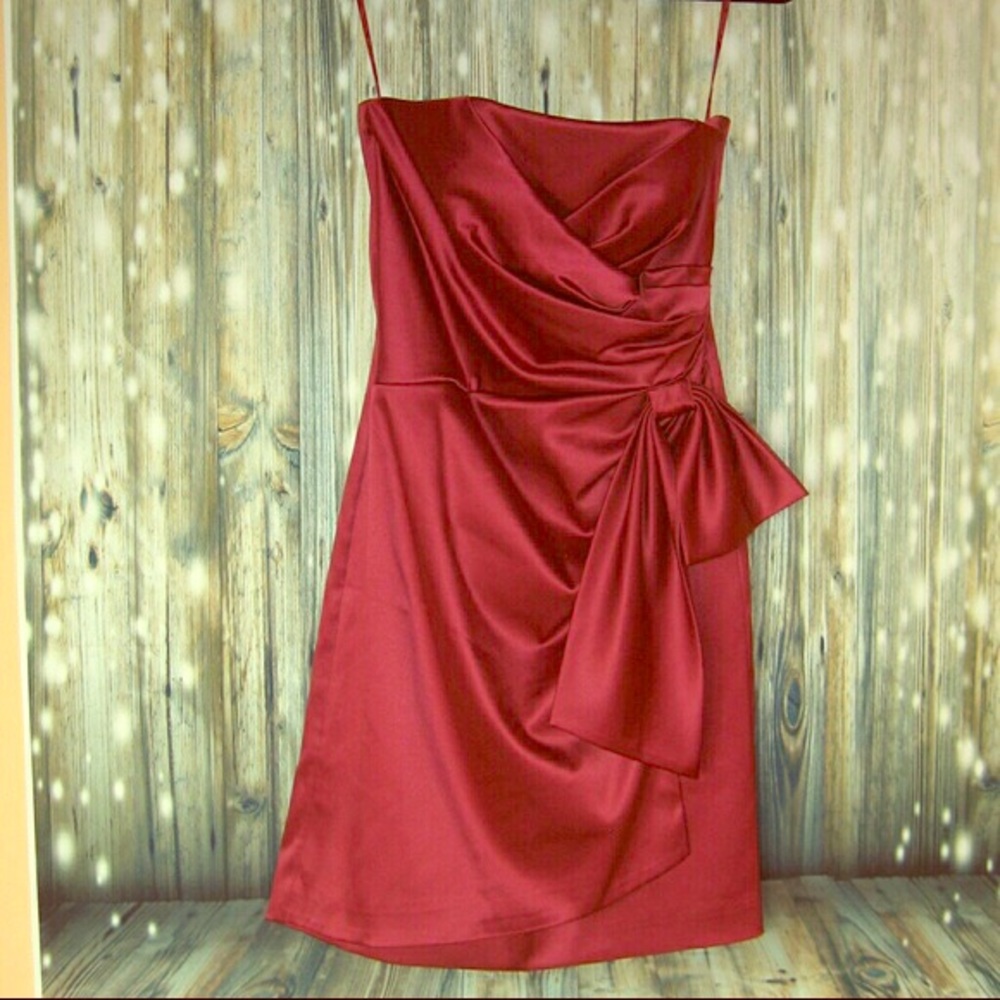 WHBM Strapless Mini Red Dress